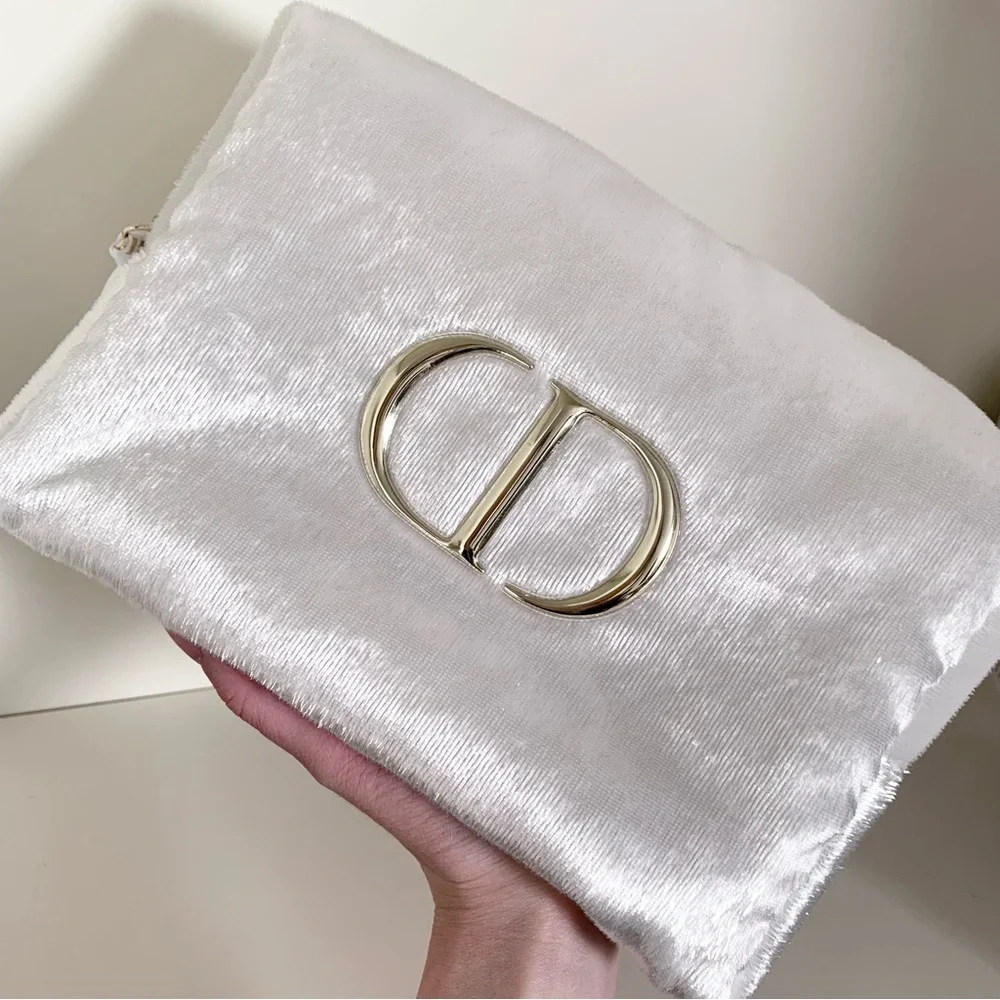 Dior furry zippy pouch